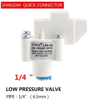 Ro Waterzuiveraar Onderdelen Lage Druk Ventiel Schakelaar 1/4 "Od Slang Snelkoppeling Omgekeerde Osmose Systeem CNKB-LPS-10 Accessoires