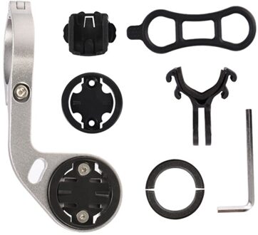 Road Fiets Mountainbike Fietsen Mtb Aluminium Computer Stopwatch Snelheidsmeter Stuur Mount Houder Voor Garmin Bryton Cateye B zilver