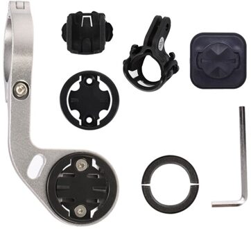 Road Fiets Mountainbike Fietsen Mtb Aluminium Computer Stopwatch Snelheidsmeter Stuur Mount Houder Voor Garmin Bryton Cateye D zilver