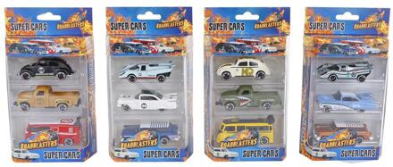 Roadblasters Die-Cast Super Auto's, 3st.