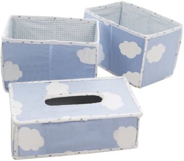 Roba Opbergmandenset Little Clouds 20 cm Polyester Blauw