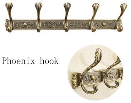 Robe Haken Luxe Badkamer Muur Carving Antieke Robe Haken 5 Rij Haak Kleerhanger Deur Haken Voor Badkamer Accessoires A-5
