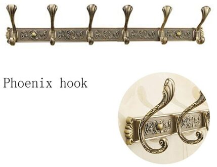 Robe Haken Luxe Badkamer Muur Carving Antieke Robe Haken 5 Rij Haak Kleerhanger Deur Haken Voor Badkamer Accessoires A-6