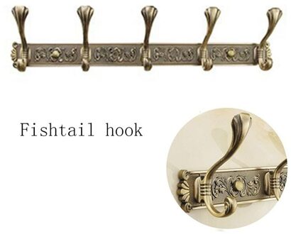 Robe Haken Luxe Badkamer Muur Carving Antieke Robe Haken 5 Rij Haak Kleerhanger Deur Haken Voor Badkamer Accessoires B-5
