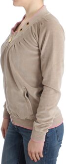 Roberto Cavalli Cavalli Women's Beige velvet zipup sweater Veelkleurig