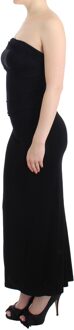 Roberto Cavalli Cavalli Zwarte strapless maxi-jurk Veelkleurig