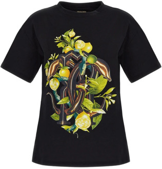 Roberto Cavalli Zwarte T-shirts en Polos Roberto Cavalli , Black , Dames - M,S,Xs