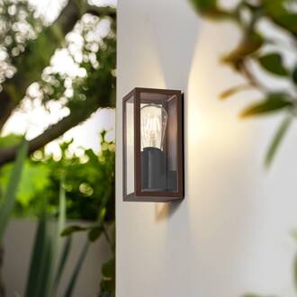 Robigus buitenwandlamp, roestkleurig, aluminium roestkleurig, transparant