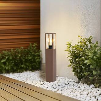 Robigus sokkellamp, roestkleurig, aluminium roestkleurig, transparant