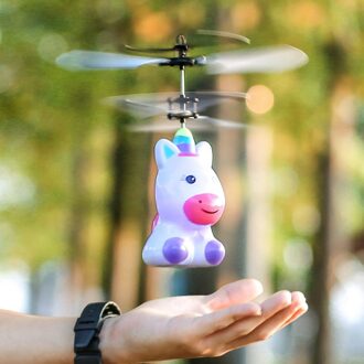Robot Schorsing Inductie Vliegtuigen Kinderen Schorsing Speelgoed Verlichting Speelgoed Helikopter Vliegende Speelgoed Oplaadbare Drone eenhoorn