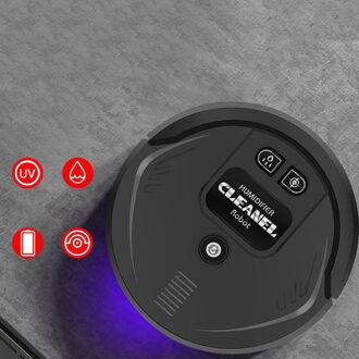 Robot Stofzuiger Veegmachine Dweilen Uv Desinfectie Diffuser Luchtbevochtiger Intelligente Floor Cleaning Veegmachine zwart USB Charging