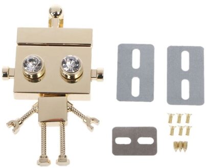 Robot Vorm Sluiting Turn Lock Twist Sloten Metalen Hardware Voor Diy Handtas Schoudertas Purse W0YF goud