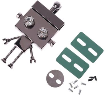 Robot Vorm Sluiting Turn Lock Twist Sloten Metalen Hardware Voor Diy Handtas Schoudertas Purse W0YF zwart