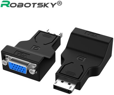 Robotsky Dp Vga Converter Displayport Naar Vga Adapter Man-vrouw Display Port Kabel Voor Hdtv Monitor Macbook Projector Pc