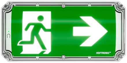 Robus - LED Noodverlichting met Accu - IK10 Bulkhead - IP66 waterdicht - 4,2 Watt 300 Lumen - 3 uur Noodaccu - Incl. pictogram voor vluchtwegaanduiding Wit/Groen