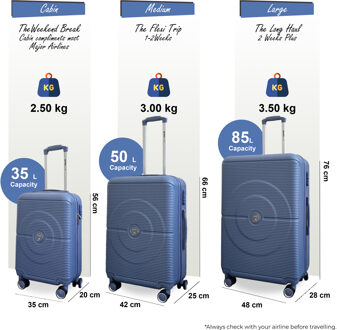 Robuuste ABS harde schaal lichtblauwe 8 wielen reiskoffer