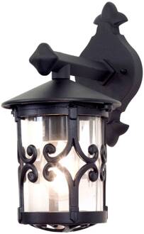 Robuuste buitenwandlamp Hereford zwart, helder