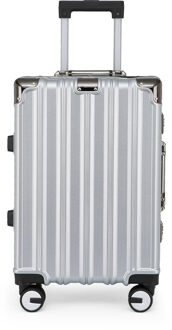 Robuuste harde koffer voor in de cabine 36 x 24 x 56 cm Bagage Geschikt voor Easyjet, Ryanair, Wizzair Zilver - S