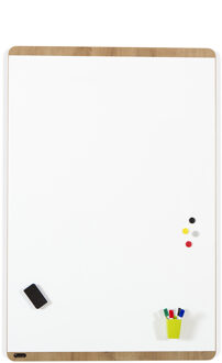 Rocada Natural magnetisch whiteboard - Hout design - 100 x 150 cm Wit