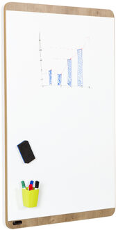 Rocada Natural magnetisch whiteboard - Hout design - 75 x 115 cm Wit