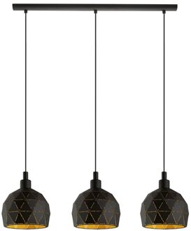 Roccaforte Hanglamp - E14 - 75 cm - Zwart, Goud Goud, Zwart