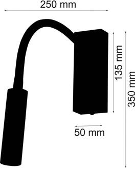 Rocco LED wandlamp, mat nikkel Flexarm rood