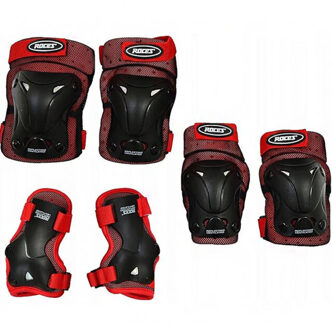 Roces Set geventileerde hockeybeschermers voor kinderen/kinderen Zwart - M