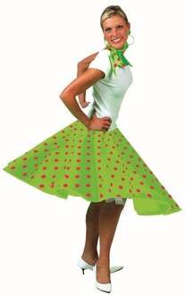 Rock and Roll rok met sjaaltje groen/roze