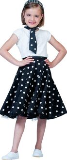 Rock and Roll rok met sjaaltje kind zwart/wit