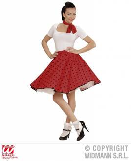 Rock and Roll rok met sjaaltje rood/zwart Rood - Zalm