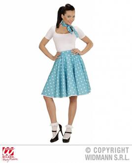 Rock and Roll rokje met sjaaltje blauw/wit