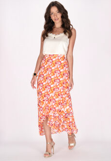 Rock Dames Oranje Veelkleurig - M