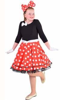 Rock en Roll jurk kind Rood - Zalm, Zwart, Wit - Transparant