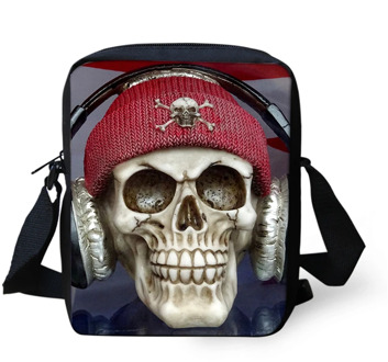 Rock Men Messnager Bags Skull Head Music Printing Crossbody Bags For Men Handbag Trendy Punk Shoulder Bag Fashion Custom Bolsa