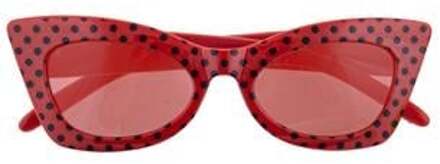 Rock 'n Roll Bril Rood/Zwart Stippen Rood - Zalm