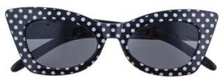 Rock 'n Roll Bril Zwart/Wit Stippen