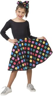 Rock 'n Roll Gestippelde Rok Meisje Multikleur - Print