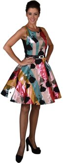 Rock 'n Roll Jurk 50's Dames Avril Multikleur - Print