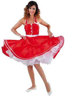 Rock 'n Roll kostuum taft Rood - Zalm