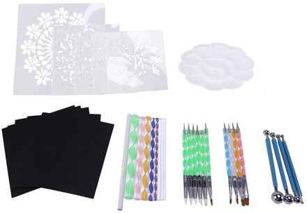 Rock Schilderen Kit,34 Sets Van Punt Kleur Tool Pen Creatieve Diy Combinatie Set Keramische Art Gereedschap Tekengereedschappen