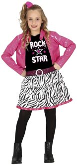 Rock Star Disco Outfit Kind Roze/Zwart Zwart, Roze