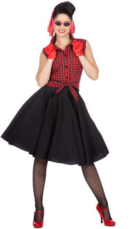 Rockabilly Kostuum Jaren 50 Rizzo Rood/Zwart - Maat 56