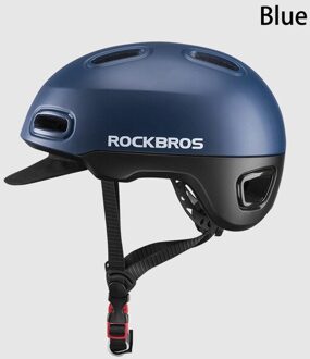 Rockbros Eps Integraal Gegoten Helm Bike Unisex Ademend Shockproof Fietsen Fiets Helm Verstelbare Hoed Fietsen Apparatuur WT-09blauw