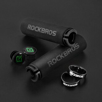 Rockbros Gratis Shipp Fiets Grips Mtb Siliconen Sponge Handvatten Anti-Slip Shock-Absorberende Zachte Ultraight Fietsen Stuur BT1001BKBK