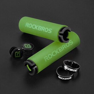 Rockbros Gratis Shipp Fiets Grips Mtb Siliconen Sponge Handvatten Anti-Slip Shock-Absorberende Zachte Ultraight Fietsen Stuur BT1001GNBK