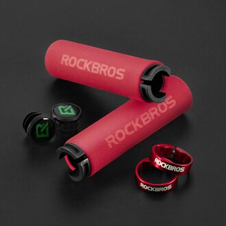 Rockbros Gratis Shipp Fiets Grips Mtb Siliconen Sponge Handvatten Anti-Slip Shock-Absorberende Zachte Ultraight Fietsen Stuur BT1001RDRD