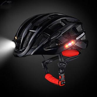 Rockbros Outdoor Sport Helm Met Light Mountainbiken Helm Voor Fietsen Fiets Riding zwart