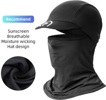 Rockbros Zomer Fietsen Zonnebrandcrème Cap Bandana Mannen Fiets Ijs Zijde Anti-Uv Hoed Fiets Outdoor Sport Motorfiets Vissen Gezichtsmasker LF7357BK