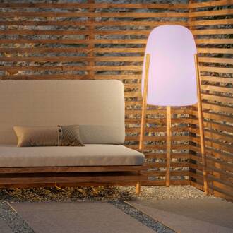 Rocket 145 vloerlamp solar + accu licht hout, wit