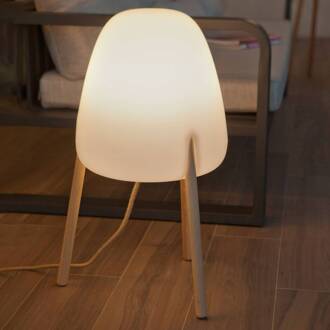 Rocket 70 vloerlamp In & Uit Licht hout, wit